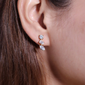 Farheen Fancy Silver Stud Earrings for Women - Shinez By Baxi Jewellers