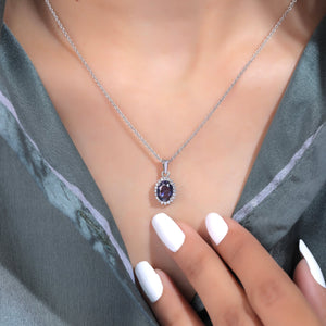 Callista Tanzanite Silver Pendant For Women - Shinez By Baxi Jewellers