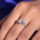 FREYA EMERALD CUT SOLITAIRE SILVER RING - Shinez By Baxi Jewellers