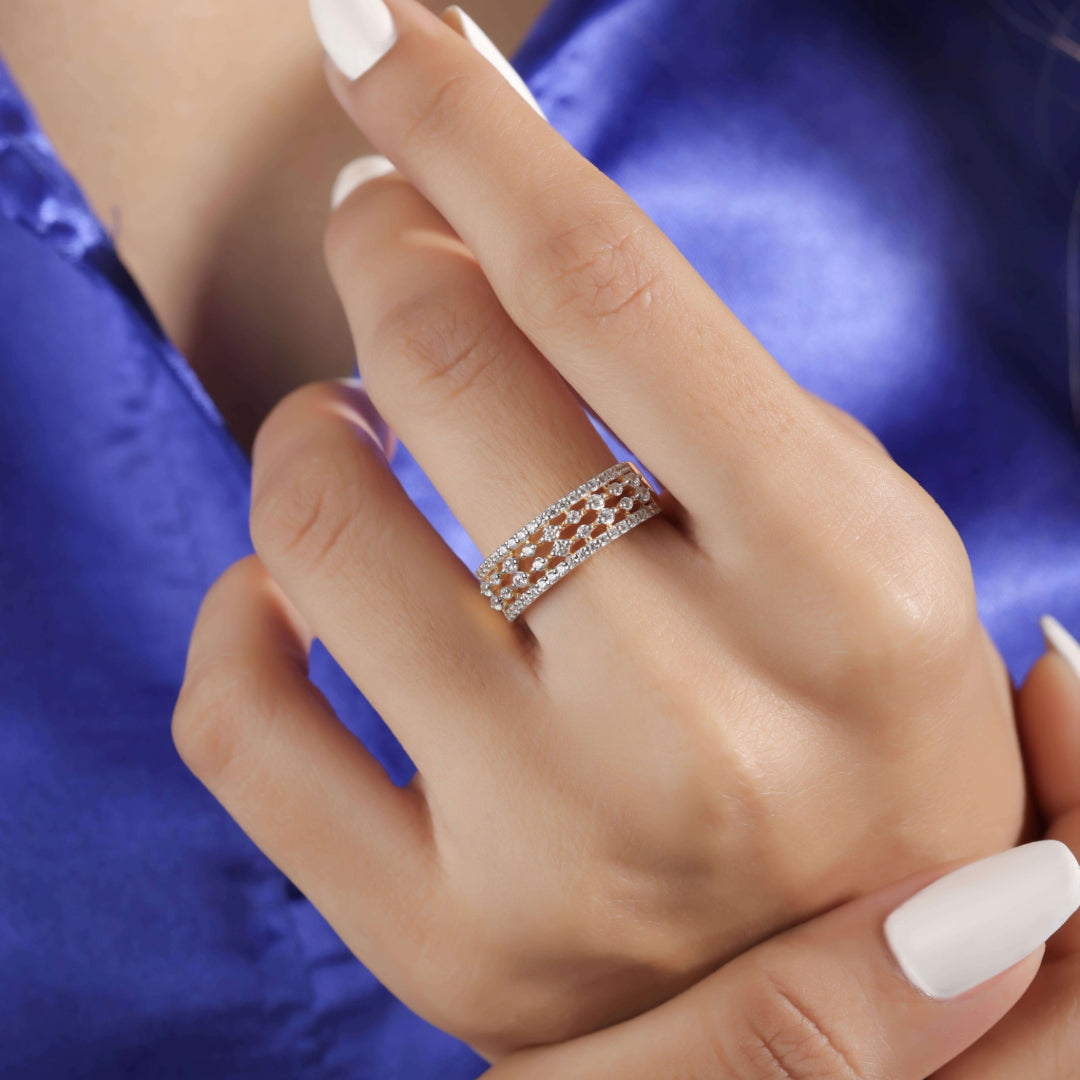 Kaava Silver Ring for Women - Shinez By Baxi Jewellers