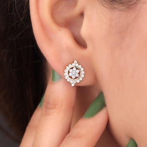 Tehya Silver Stud Earrings For Women - Shinez By Baxi Jewellers