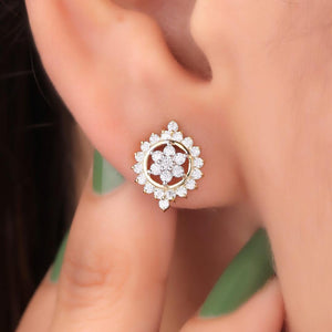 Tehya Silver Stud Earrings For Women - Shinez By Baxi Jewellers