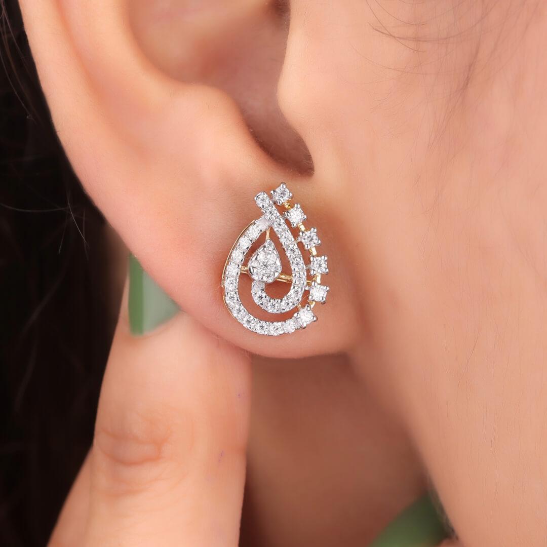 Asen Silver Stud Earrings For Women - Shinez By Baxi Jewellers