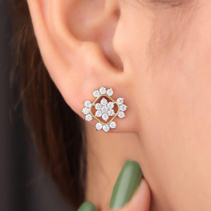 Saiya Silver Stud Earrings For Women - Shinez By Baxi Jewellers