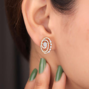 Lucy Silver Stud Earrings For Women - Shinez By Baxi Jewellers