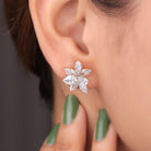 Elka Fancy Silver Stud Earrings for Women - Shinez By Baxi Jewellers