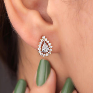 Diara Silver Stud Earrings for Women - Shinez By Baxi Jewellers