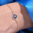 Nora Evil Eye Silver Loose Bracelet for Women - Shinez By Baxi Jewellers