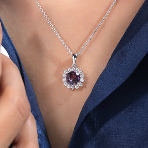 Mairo Amethyst Silver Pendant For Women - Shinez By Baxi Jewellers