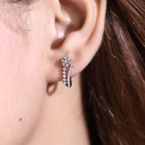 Ella Silver Hoop Earrings for Women - Shinez By Baxi Jewellers