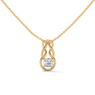 Evai Solitaire Silver Pendant with chain | 22KT Gold Vermeil - Shinez By Baxi Jewellers