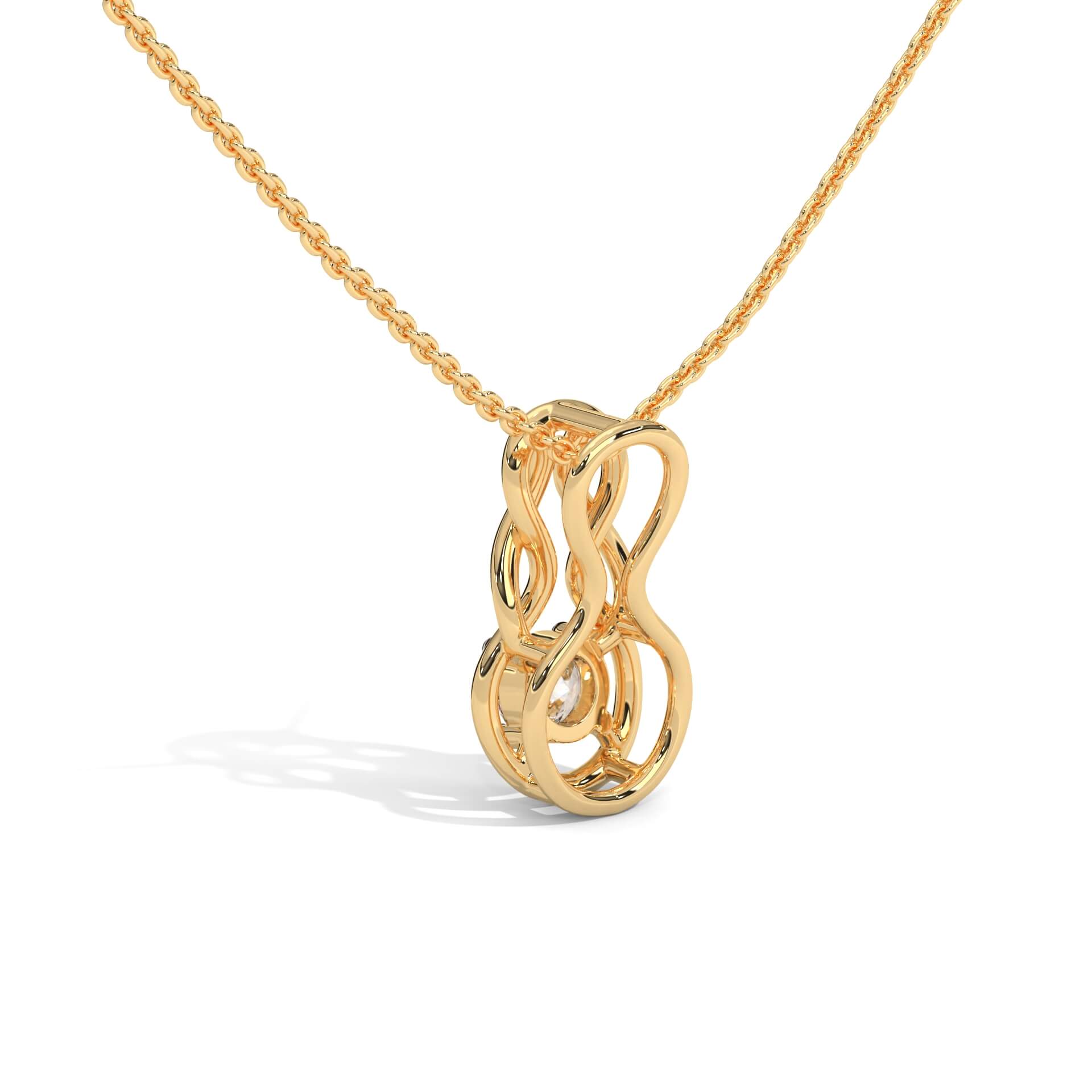 Evai Solitaire Silver Pendant with chain | 22KT Gold Vermeil - Shinez By Baxi Jewellers