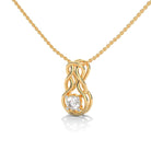 Evai Solitaire Silver Pendant with chain | 22KT Gold Vermeil - Shinez By Baxi Jewellers