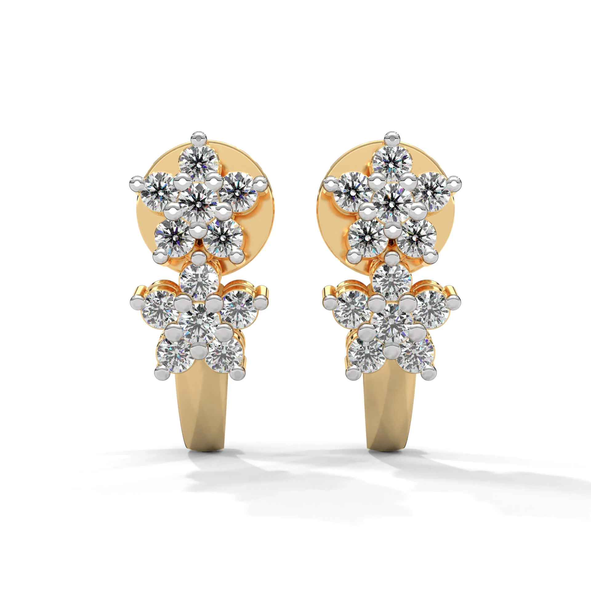 Jovial Lab Grown Diamond Earrings | 22KT Gold Vermeil - Shinez By Baxi Jewellers