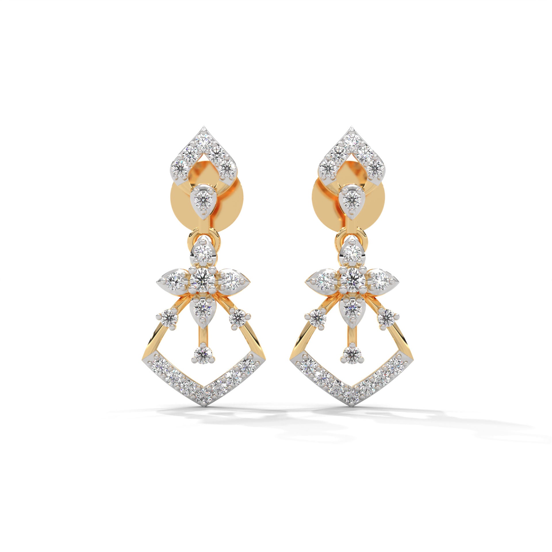 Kahli Silver Dangle Earrings | 22KT Gold Vermeil - Shinez By Baxi Jewellers