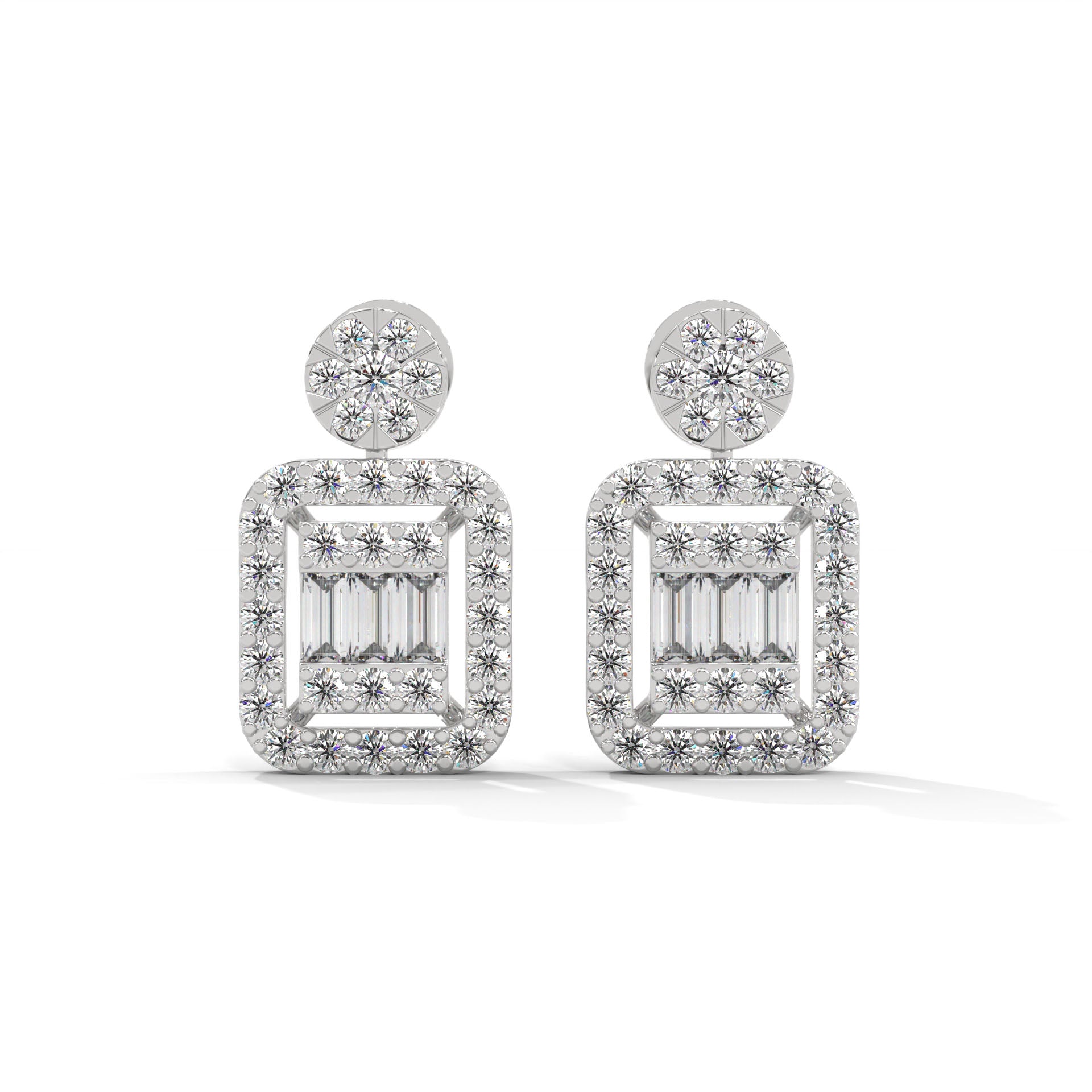 Grette Silver Drop Earrings | White Gold - Shinez By Baxi Jewellers