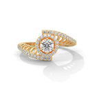 Reya 0.30 carat Solitaire Silver Ring | 22KT Gold Vermeil - Shinez By Baxi Jewellers