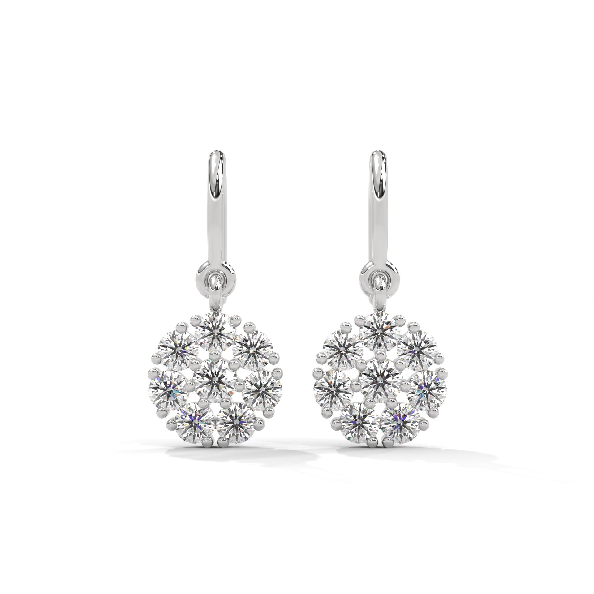 Meila Silver Drop Earrings | White Gold - Shinez By Baxi Jewellers