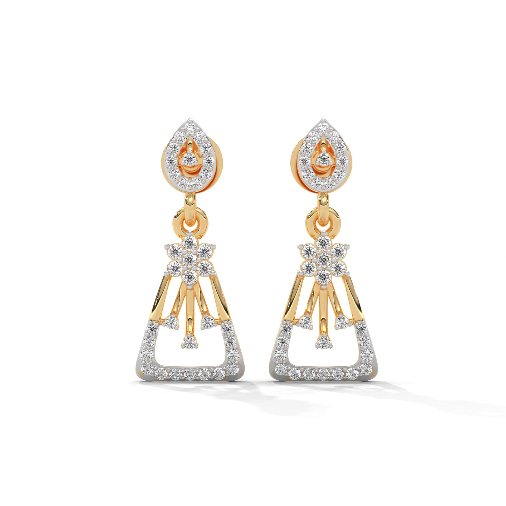 Caralin Silver Dangle Earrings | 22KT Gold Vermeil - Shinez By Baxi Jewellers