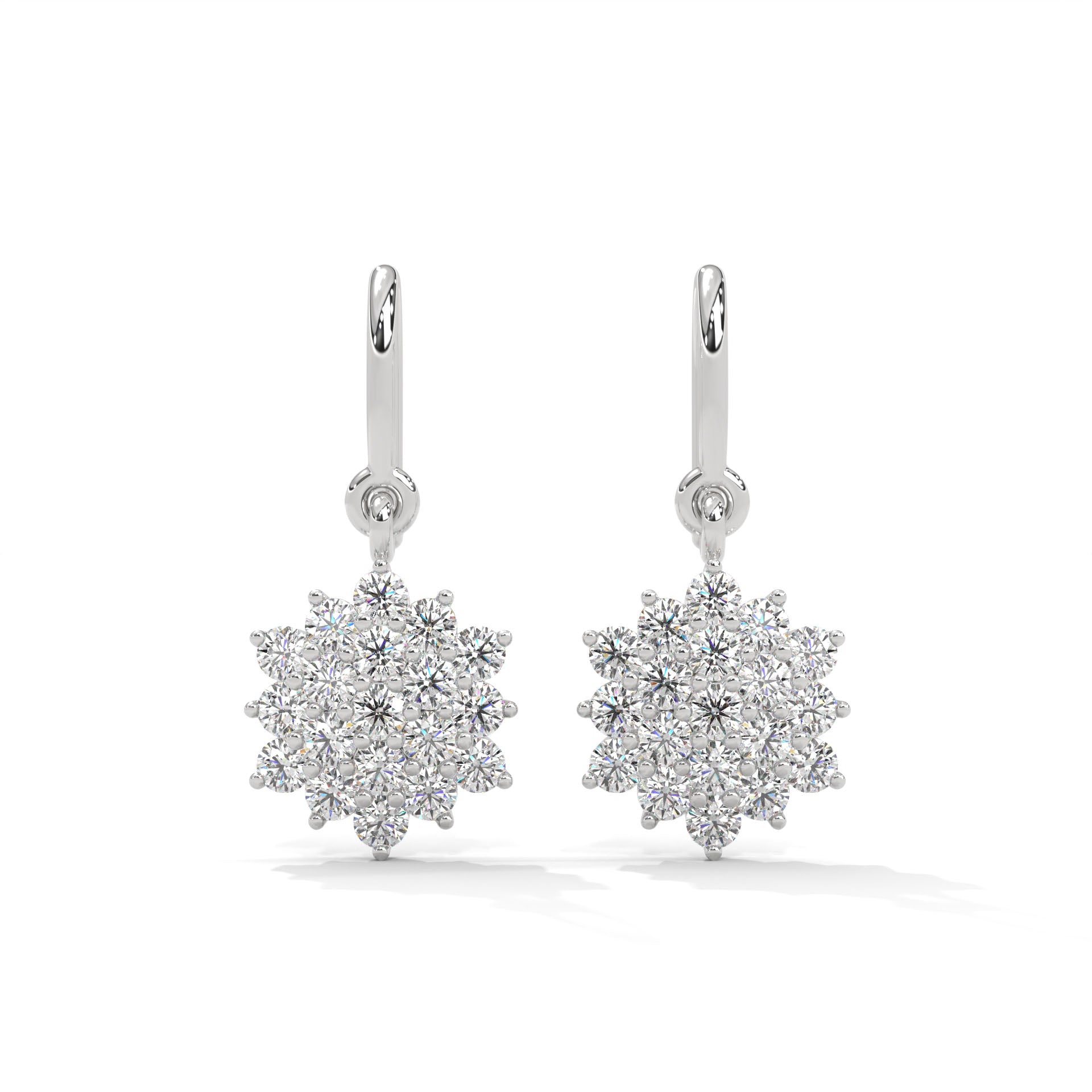 Lyda Silver Drop Earrings | White Gold - Shinez By Baxi Jewellers