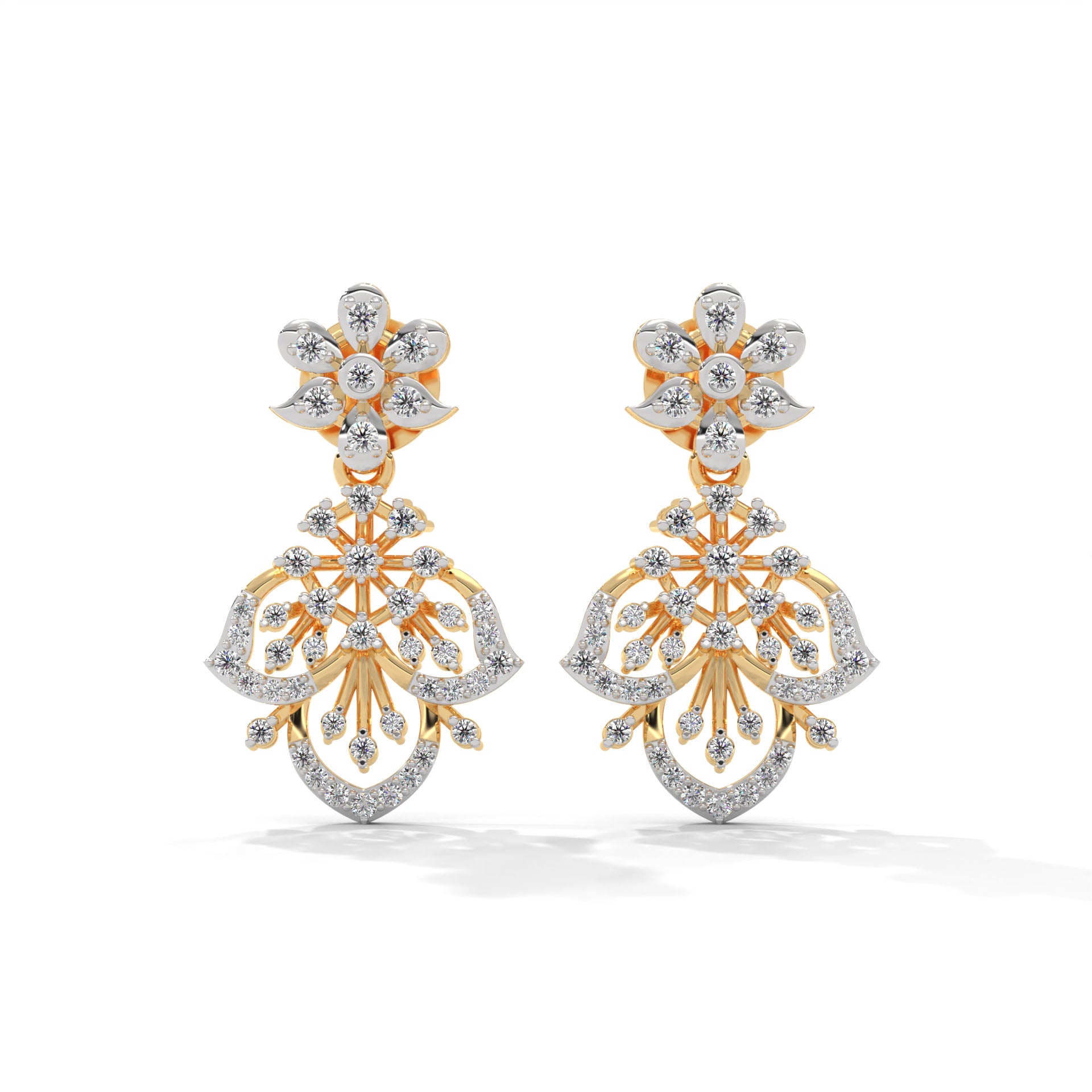 Christa Silver Dangle Earrings | 22KT Gold Vermeil - Shinez By Baxi Jewellers