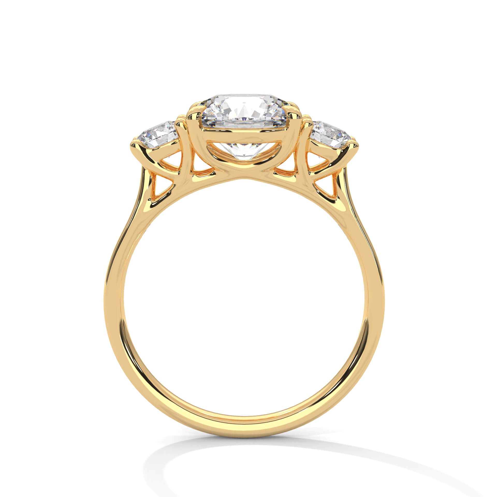 Lohan 2 Carat Solitaire Silver Ring Yellow Gold - Shinez By Baxi Jewellers