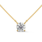 Ines 1 Carat Solitaire Silver Pendant Necklace | 22KT Gold Vermeil - Shinez By Baxi Jewellers