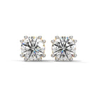 Mira 1 carat each Solitaire Silver Studs | 22KT Gold Vermeil - Shinez By Baxi Jewellers