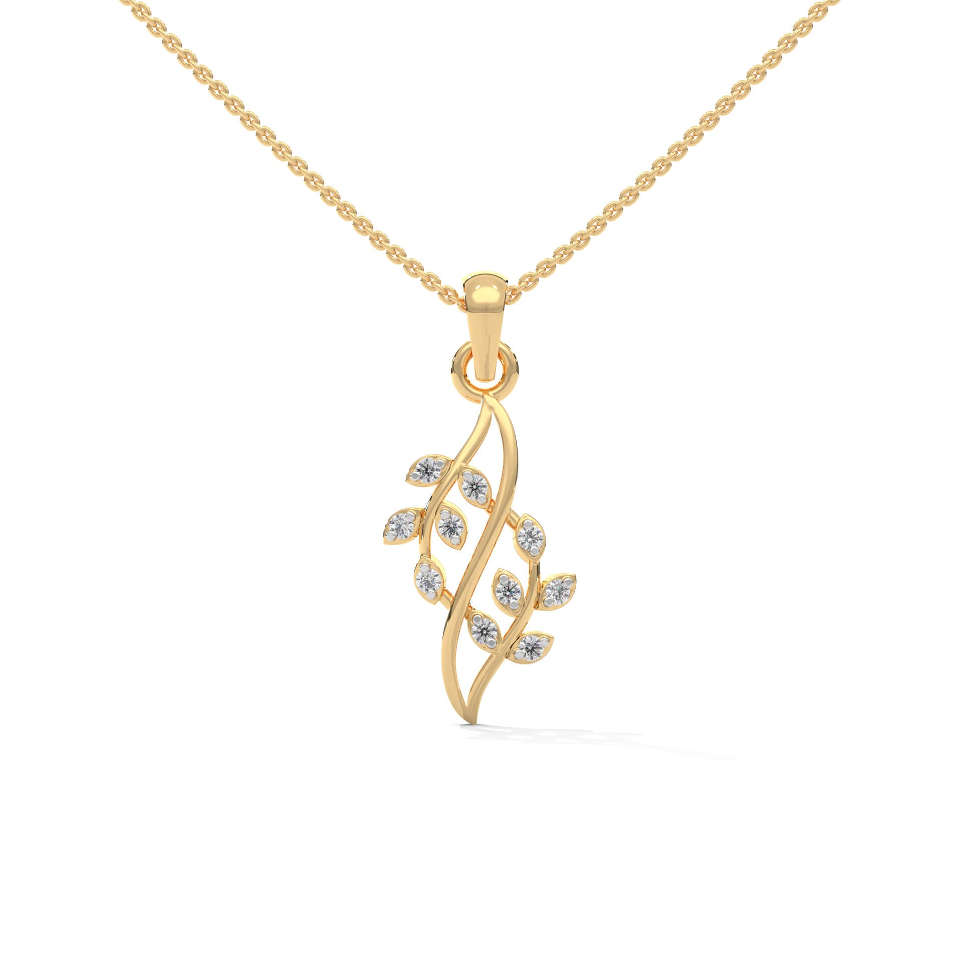 Petals Silver Pendant with chain | 22KT Gold Vermeil - Shinez By Baxi Jewellers