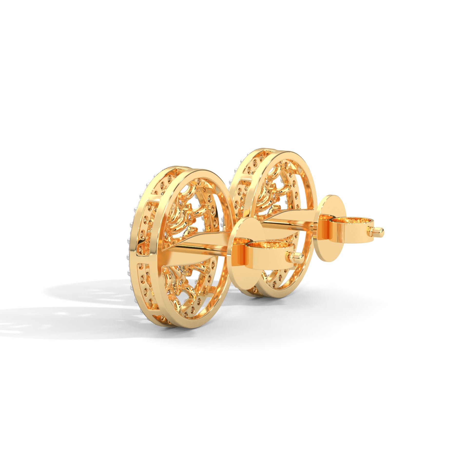 Jasmin Silver Stud Earrings | 22KT Gold Vermeil - Shinez By Baxi Jewellers