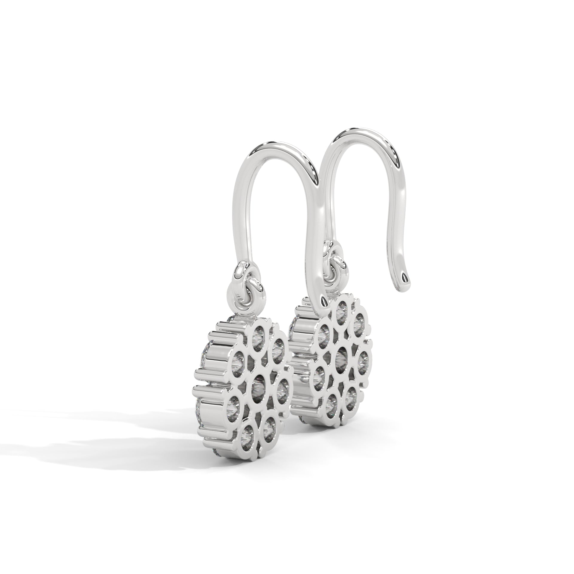 Meila Silver Drop Earrings | White Gold - Shinez By Baxi Jewellers