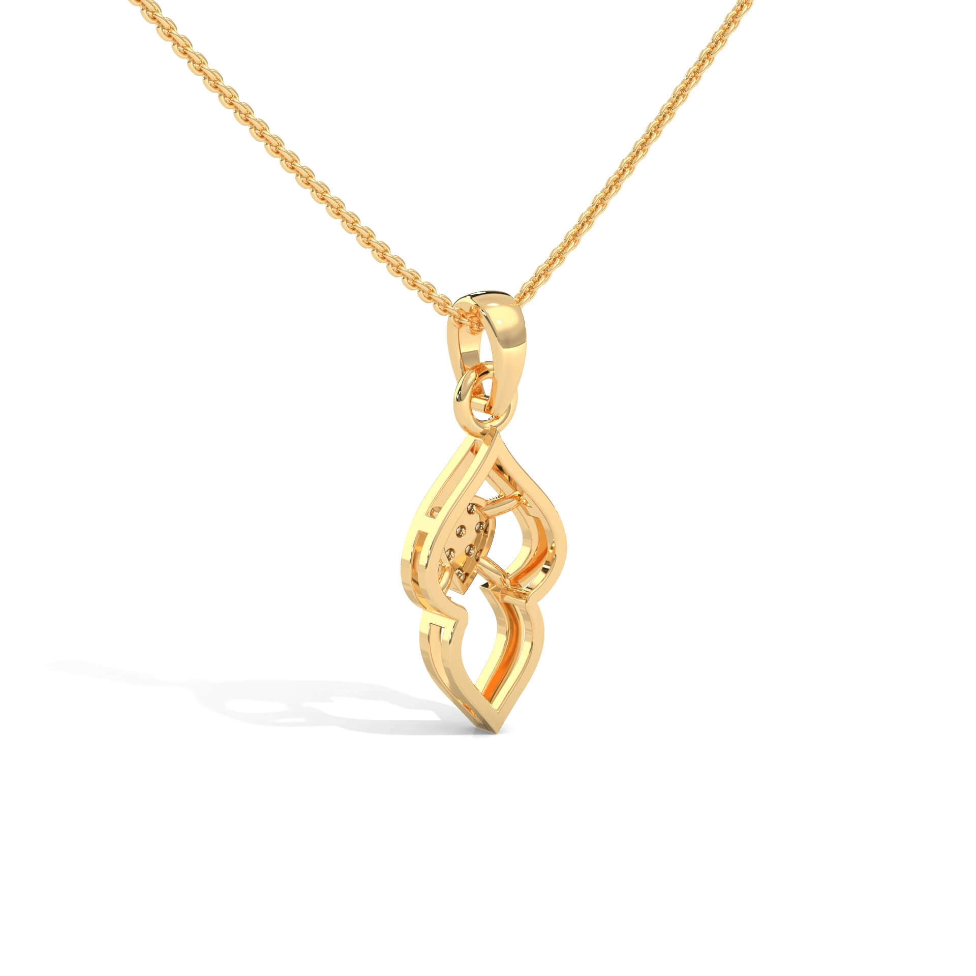 Elinor Florena Silver Pendant with chain | 22KT Gold Vermeil - Shinez By Baxi Jewellers