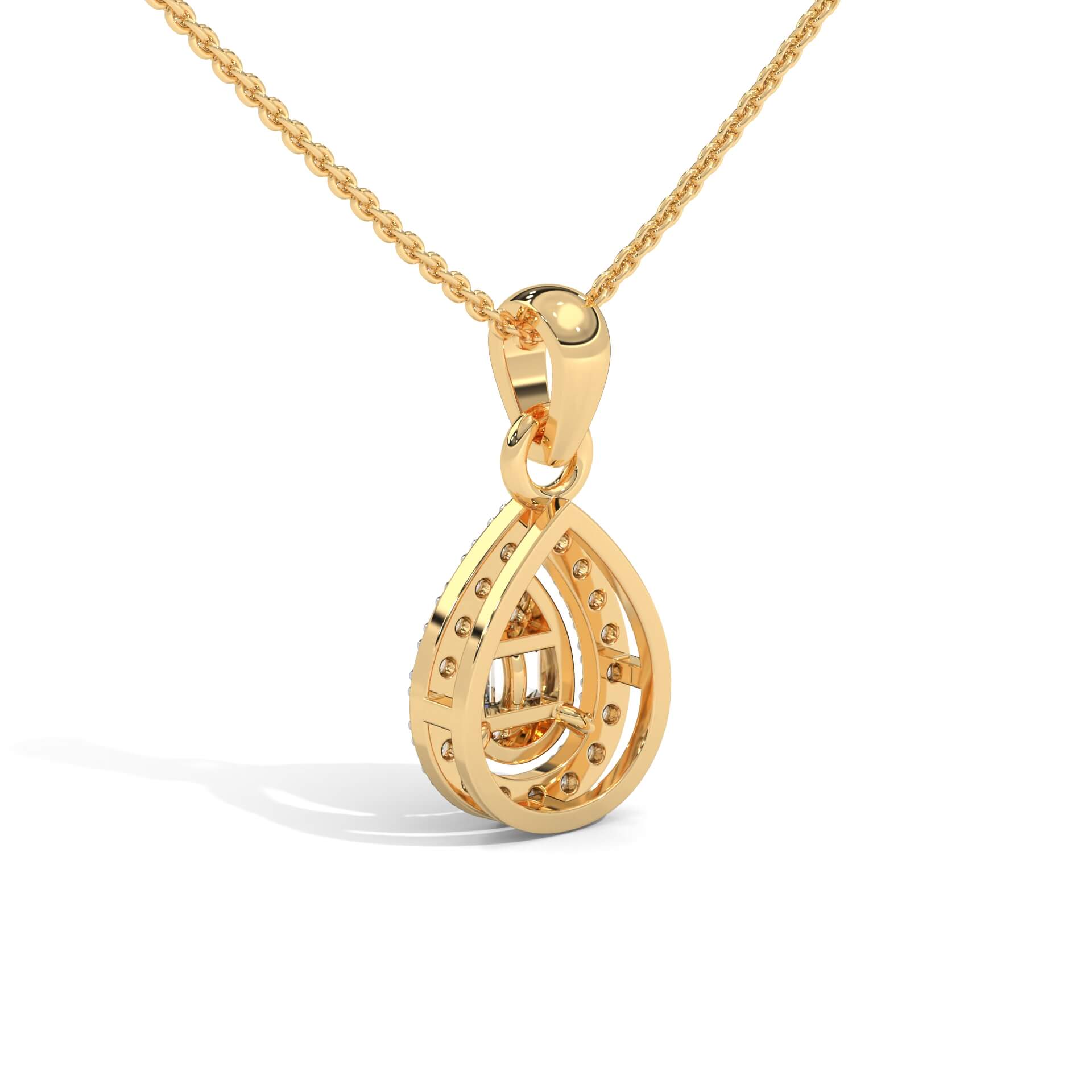 Jisha Silver Pendant with chain | 22KT Gold Vermeil - Shinez By Baxi Jewellers