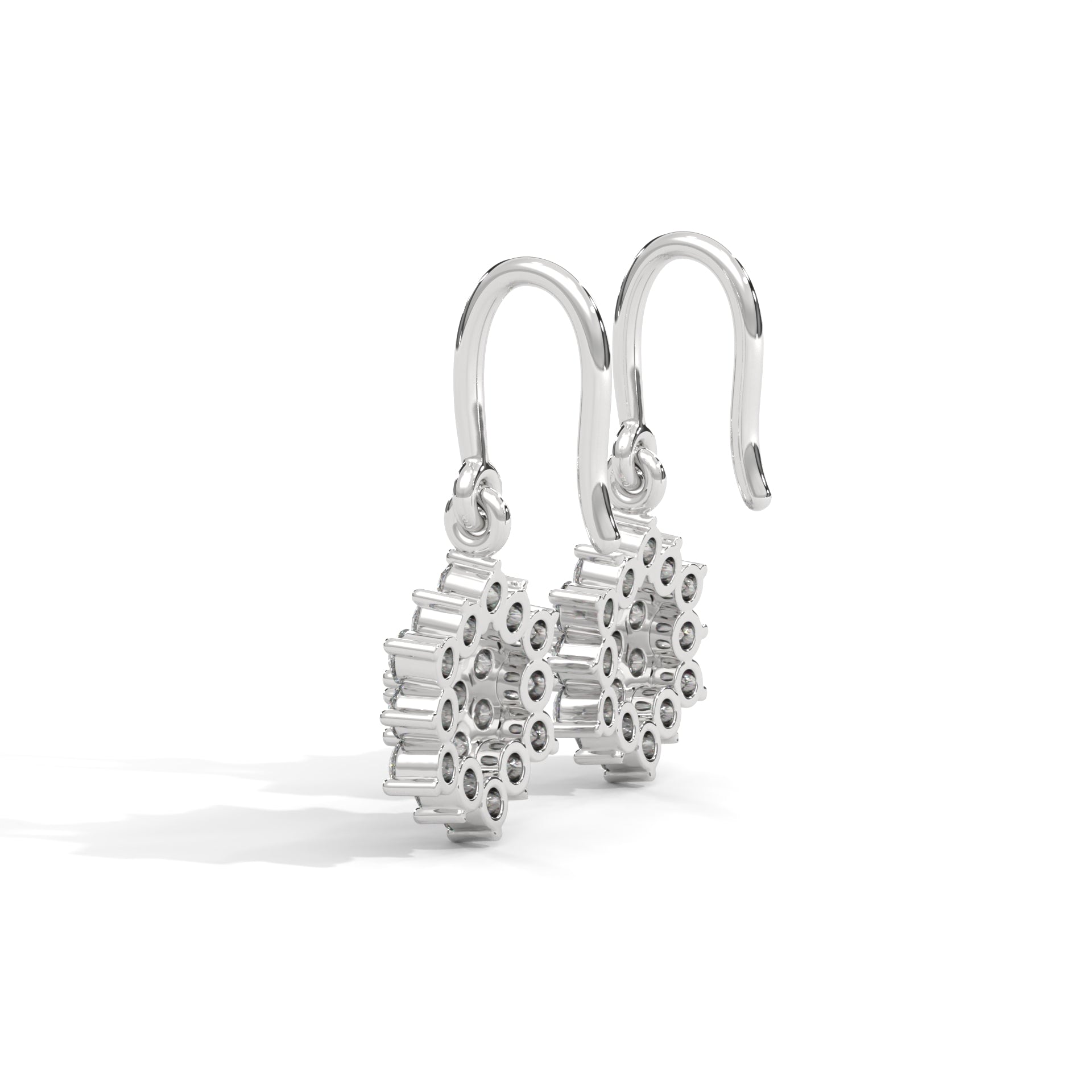 Lyda Silver Drop Earrings | White Gold - Shinez By Baxi Jewellers