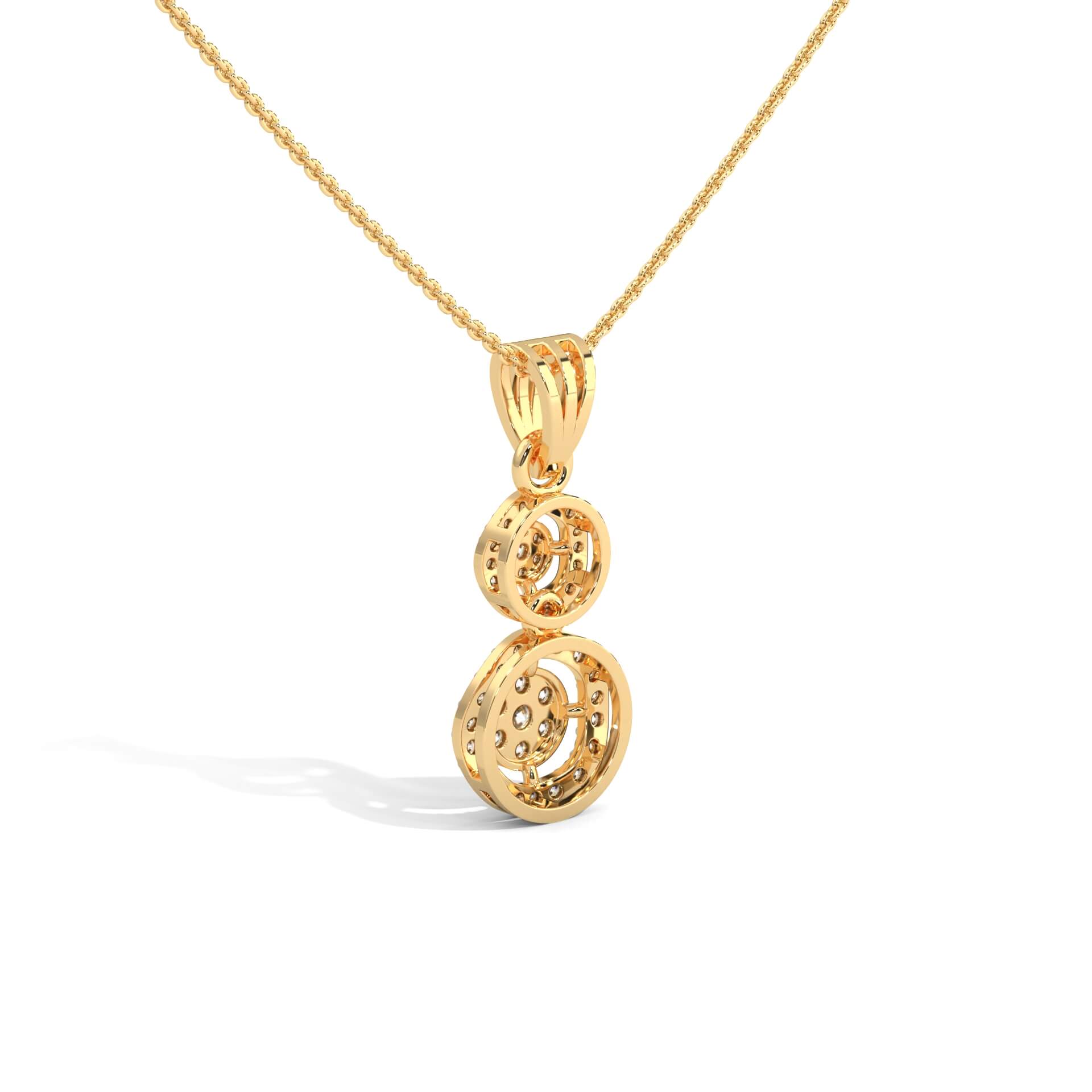 Florena Silver Pendant with chain | 22KT Gold Vermeil - Shinez By Baxi Jewellers