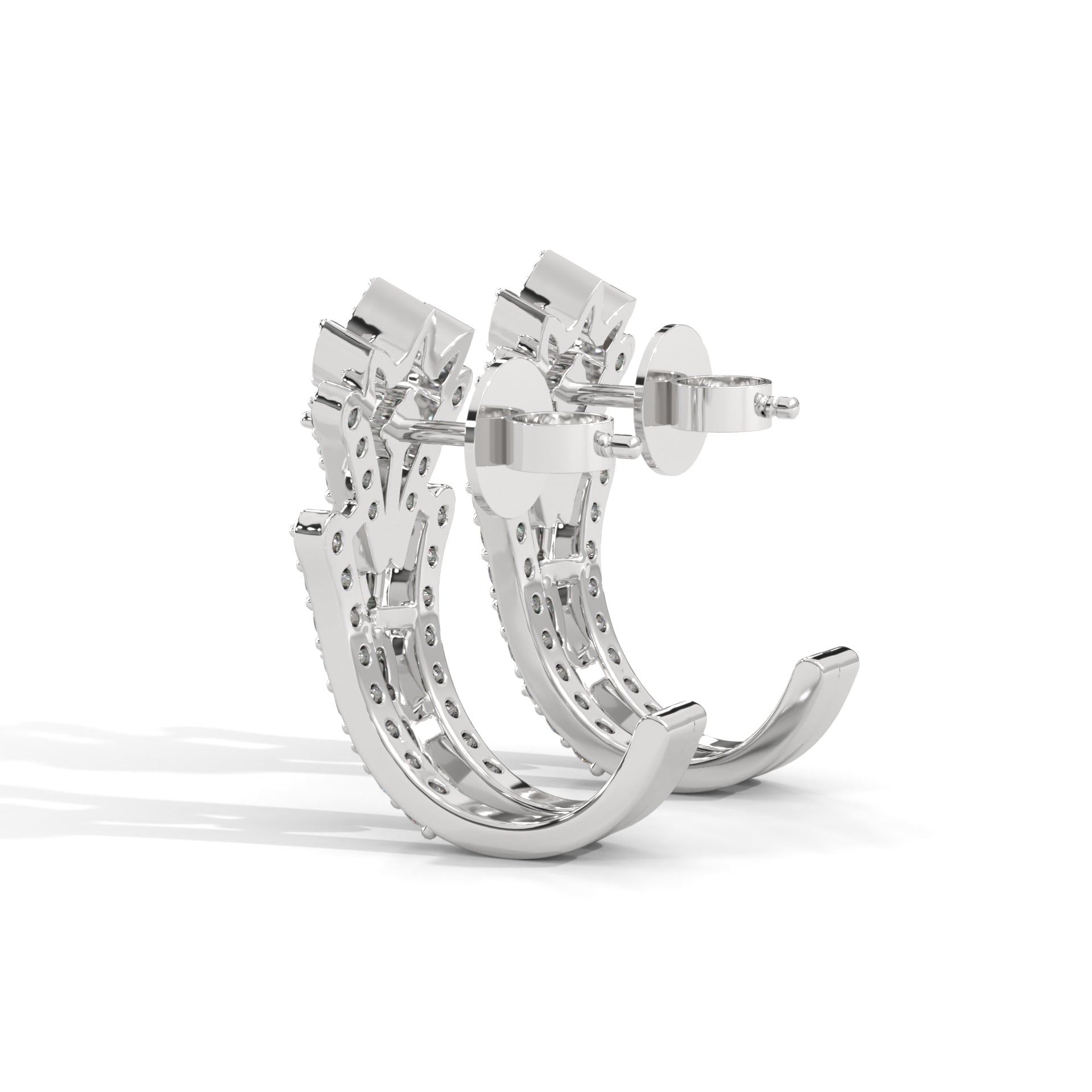 Viola Silver Hoop Earrings for Women White Gold - Shinez By Baxi Jewellers