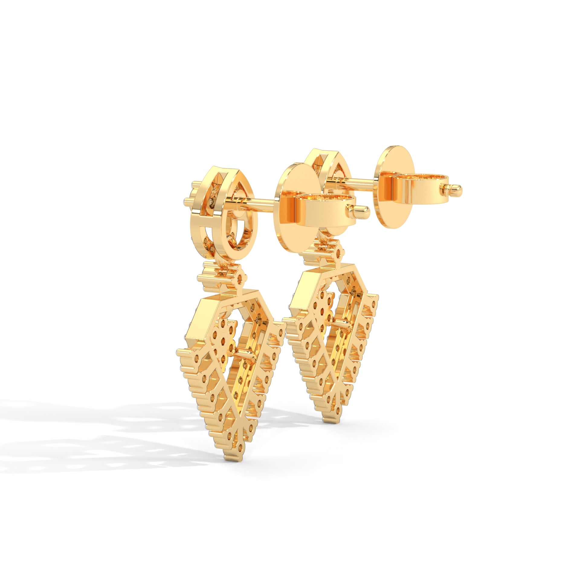 Arlette Silver Dangle Earrings | 22KT Gold Vermeil - Shinez By Baxi Jewellers