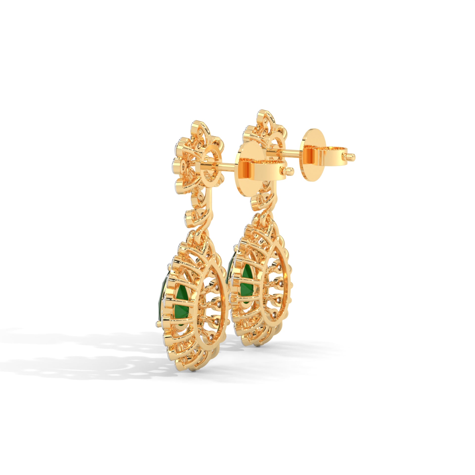 Lila Silver Dangle Earrings | 22KT Gold Vermeil - Shinez By Baxi Jewellers