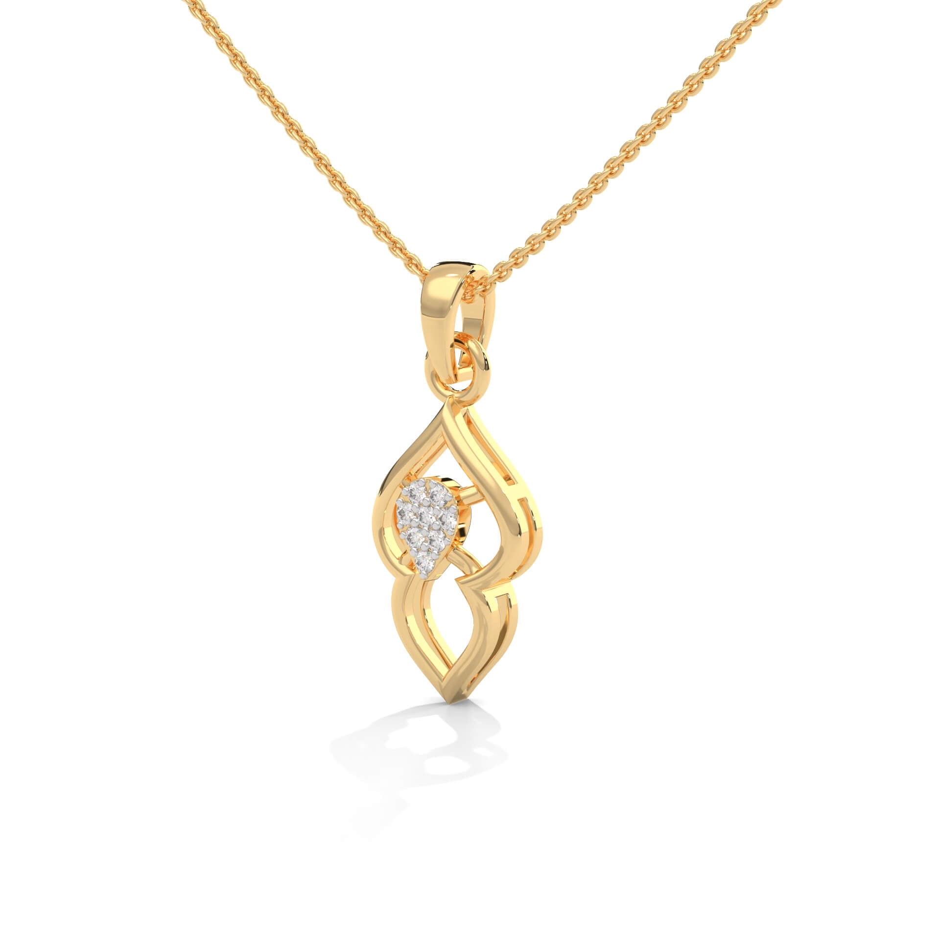 Elinor Florena Silver Pendant with chain | 22KT Gold Vermeil - Shinez By Baxi Jewellers