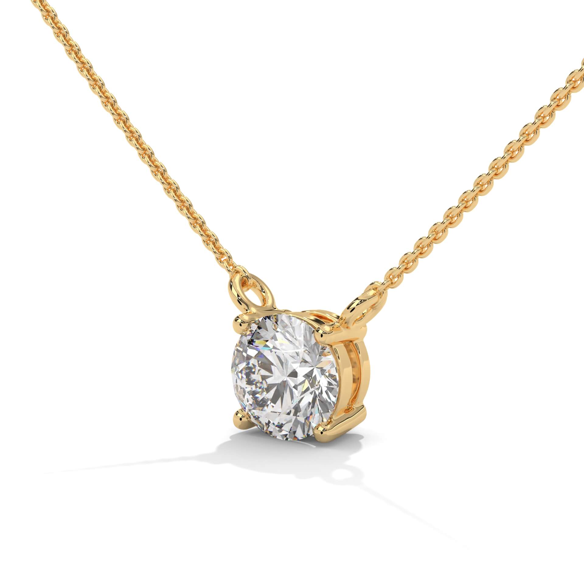 Ines 1 Carat Solitaire Silver Pendant Necklace | 22KT Gold Vermeil - Shinez By Baxi Jewellers