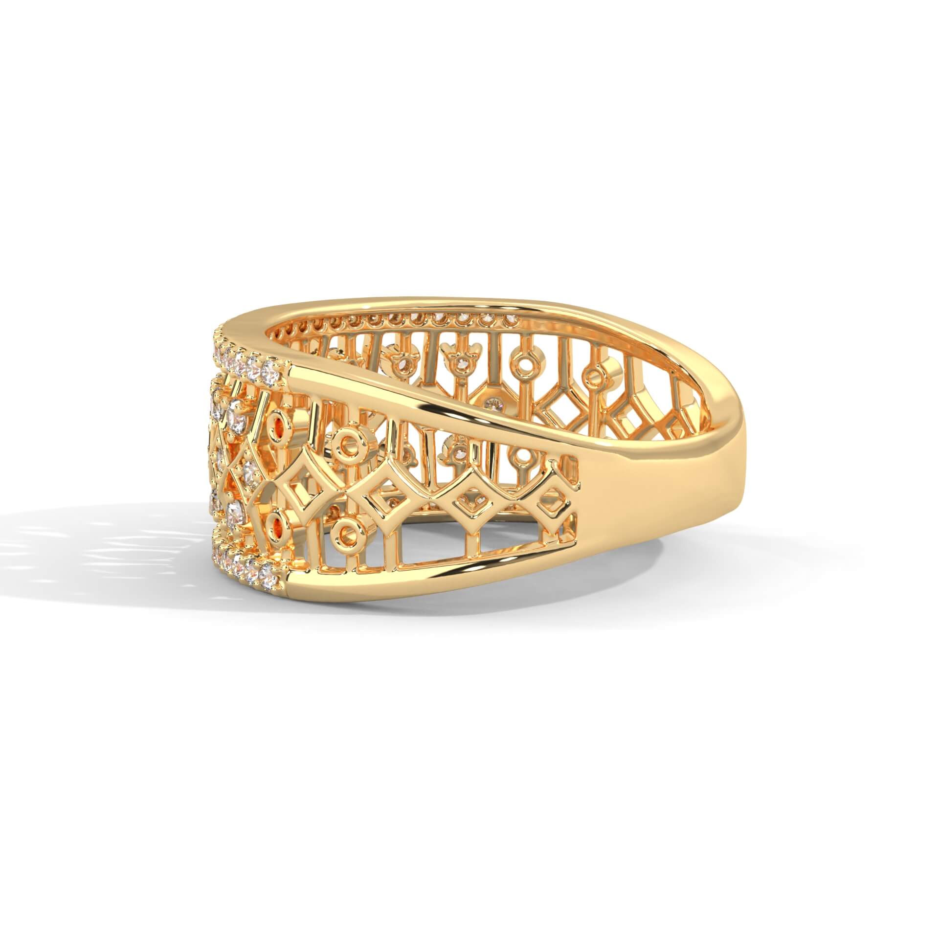 Yami Designer Silver Band | 22KT Gold Vermeil - Shinez By Baxi Jewellers