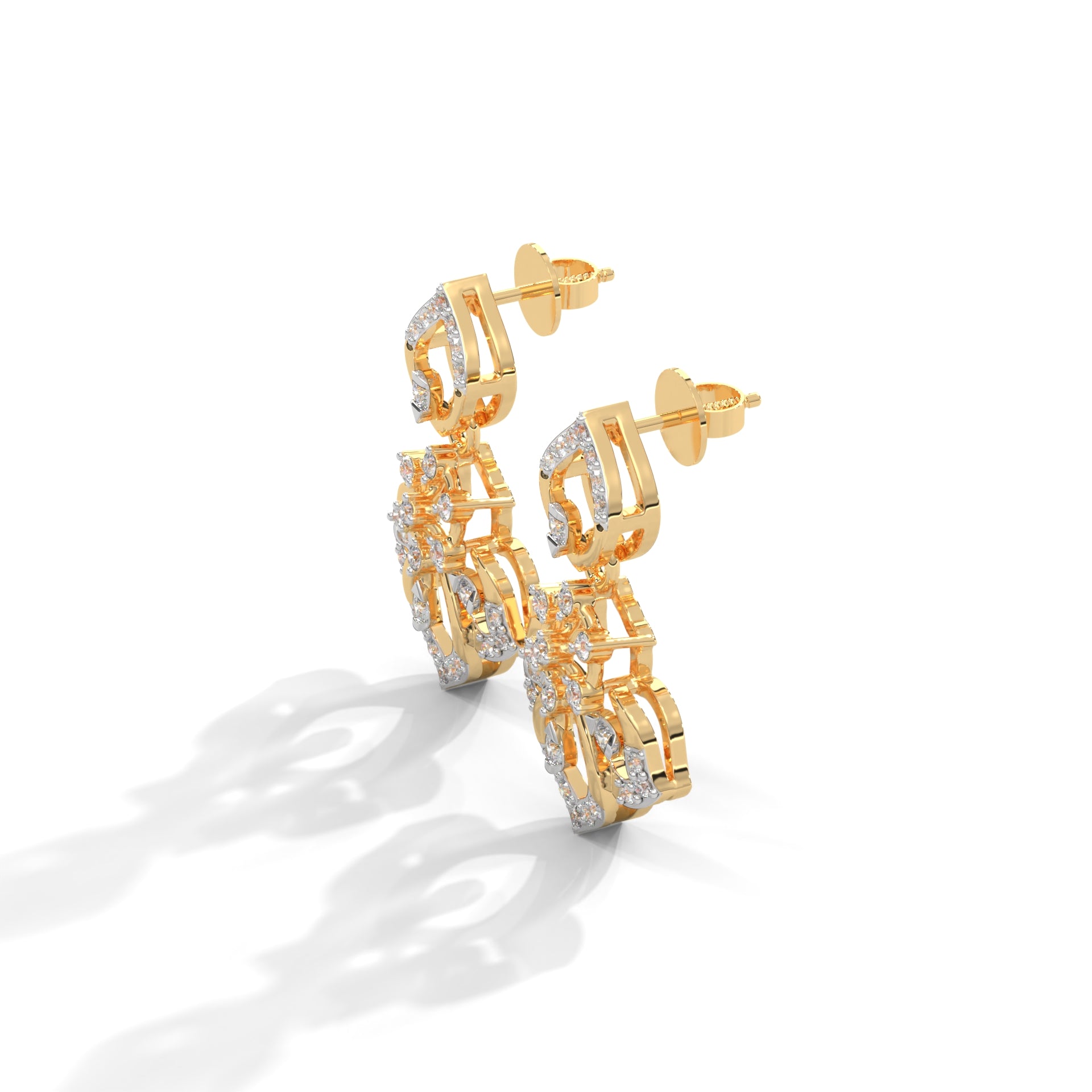 Dory Silver Dangle Earrings | 22KT Gold Vermeil - Shinez By Baxi Jewellers