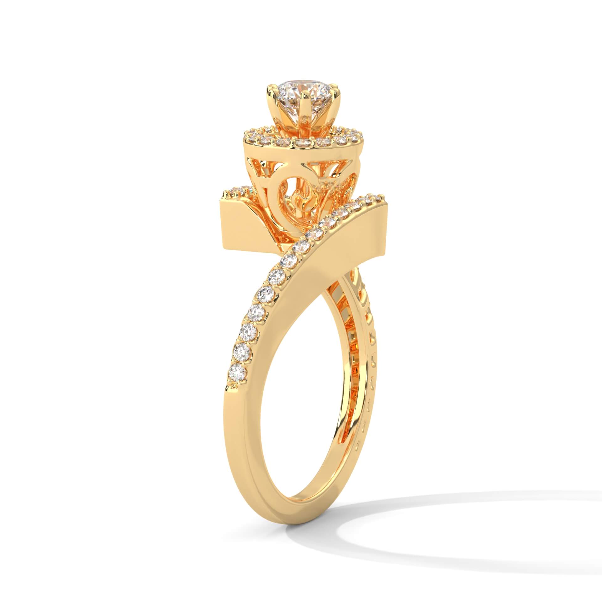 Reya 0.30 carat Solitaire Silver Ring | 22KT Gold Vermeil - Shinez By Baxi Jewellers