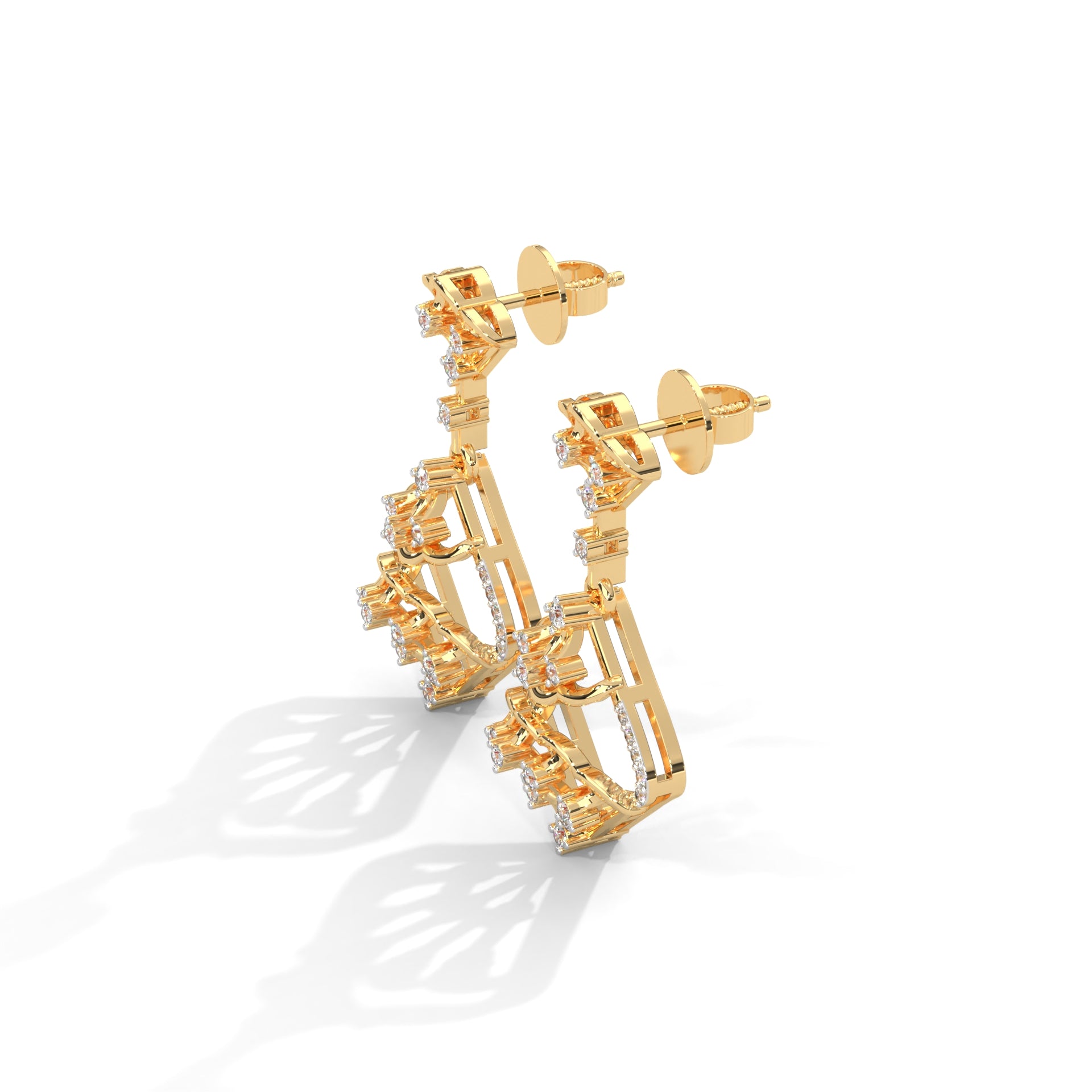 Zaer Silver Dangle Earrings | 22KT Gold Vermeil - Shinez By Baxi Jewellers