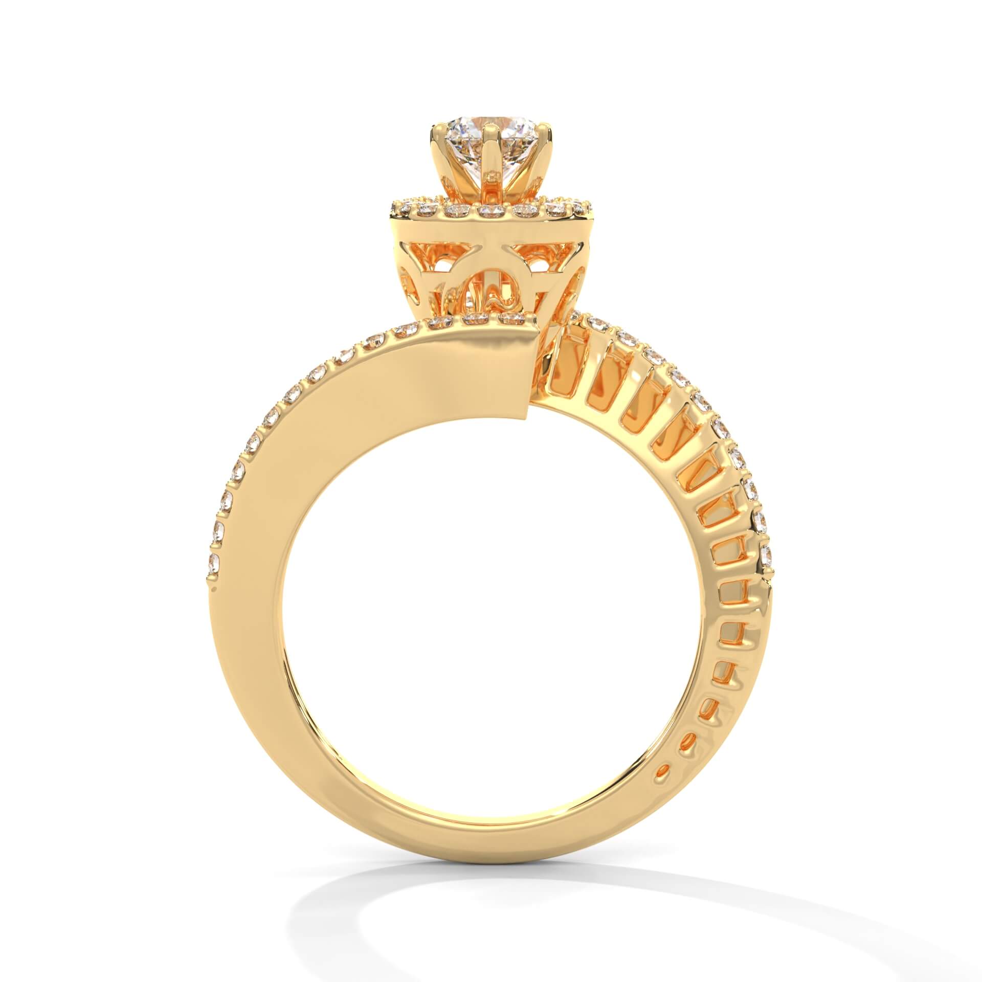 Reya 0.30 carat Solitaire Silver Ring | 22KT Gold Vermeil - Shinez By Baxi Jewellers