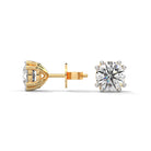 Mira 1 carat each Solitaire Silver Studs | 22KT Gold Vermeil - Shinez By Baxi Jewellers