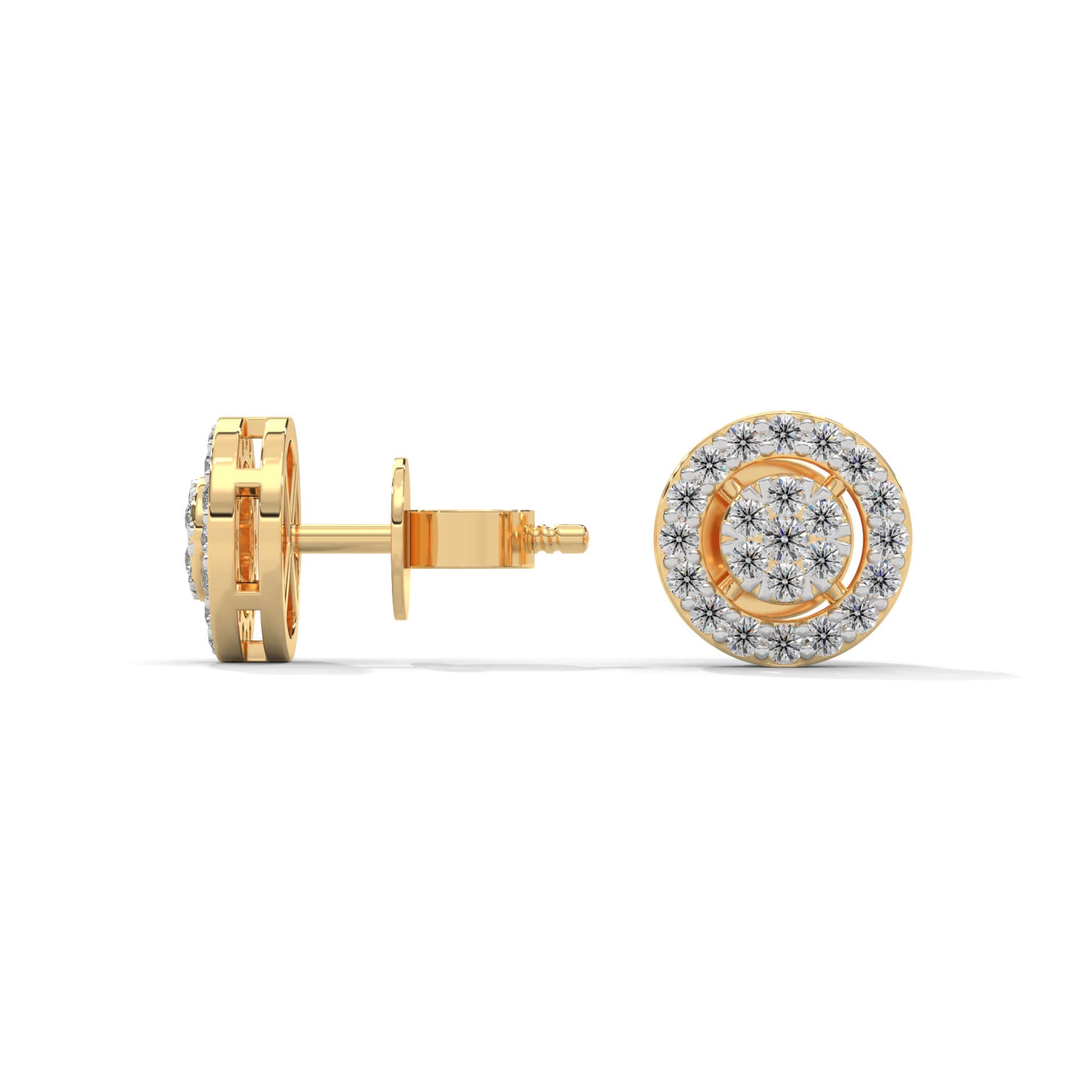 Dana Silver Stud Earrings | 22KT Gold Vermeil - Shinez By Baxi Jewellers