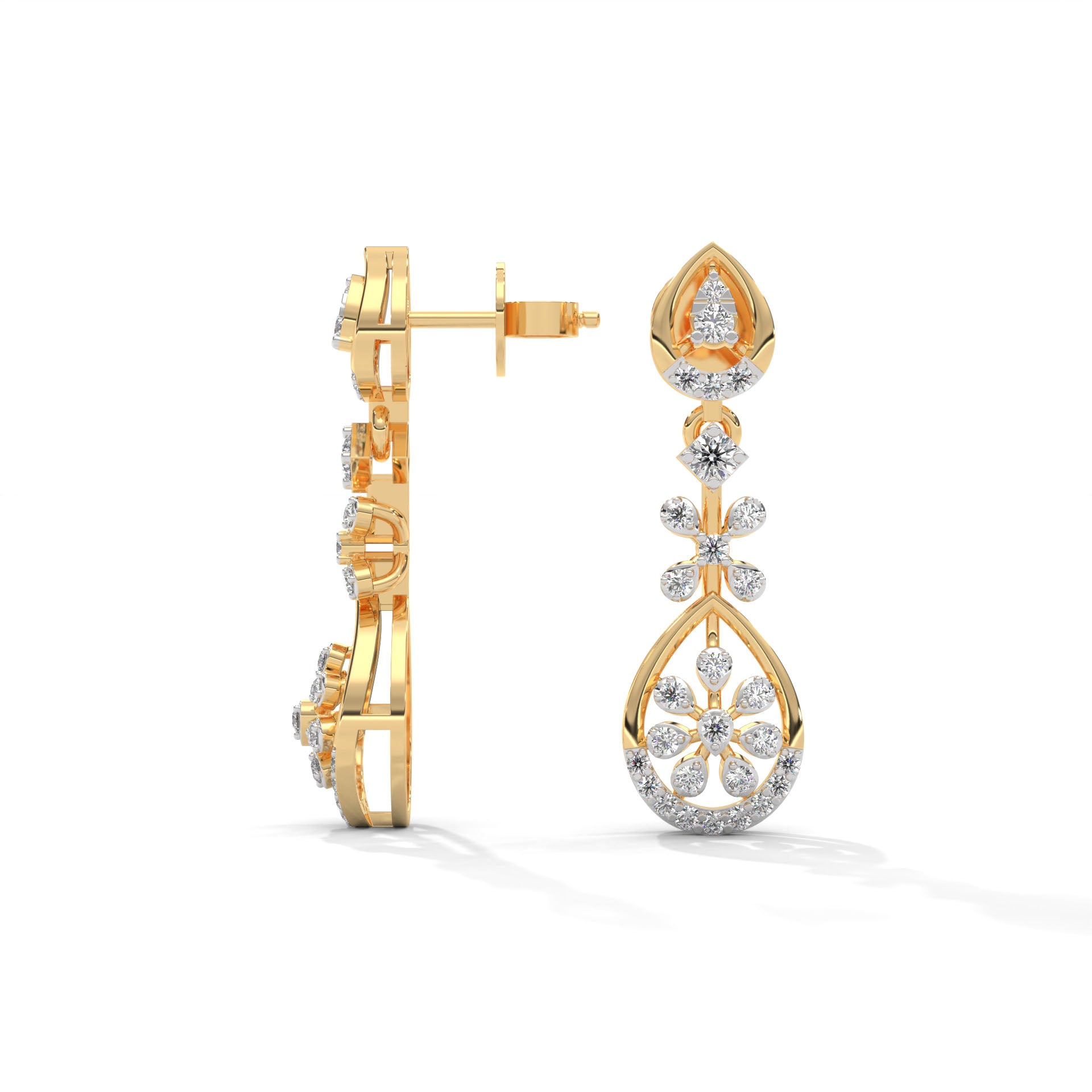 Judee Silver Dangle Earrings | 22KT Gold Vermeil - Shinez By Baxi Jewellers