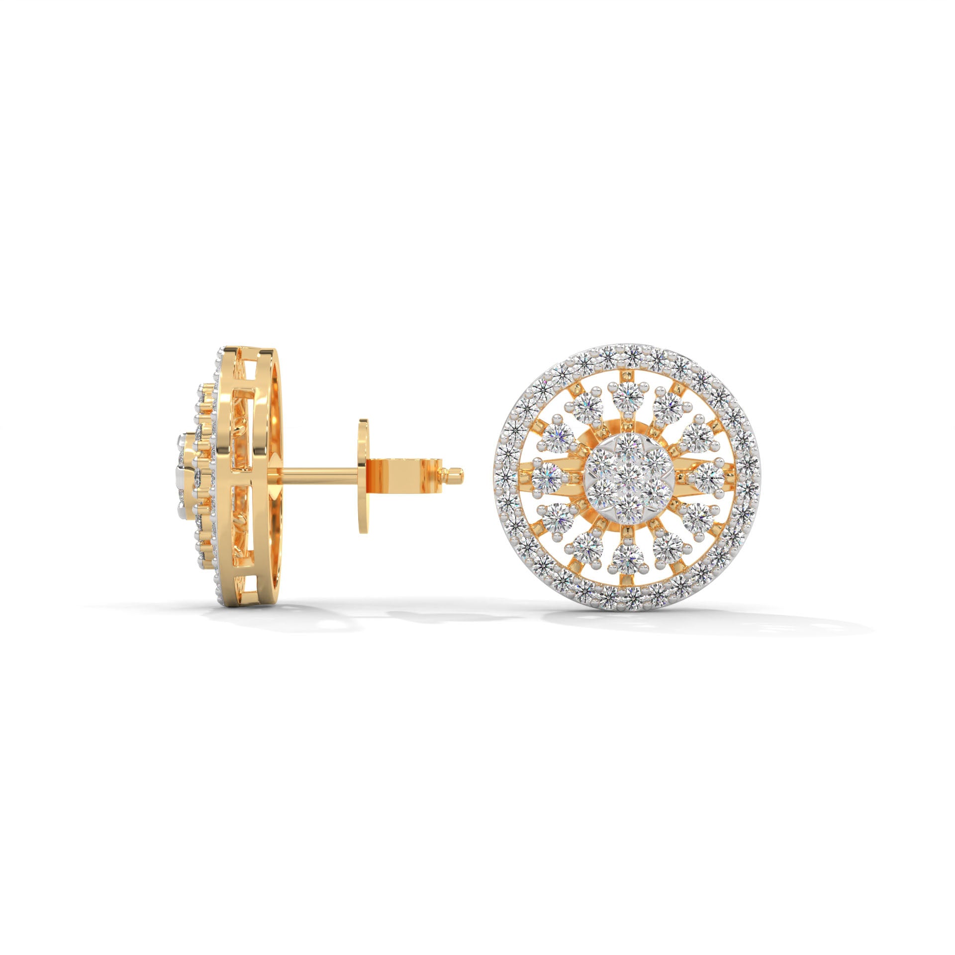 Jasmin Silver Stud Earrings | 22KT Gold Vermeil - Shinez By Baxi Jewellers