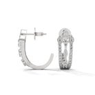 Surahi Silver Hoop Earrings for Women White Gold - Shinez By Baxi Jewellers